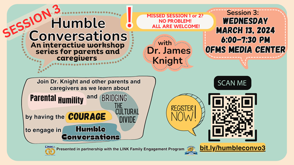 Registration graphic for Session 3 of Humble Conversations